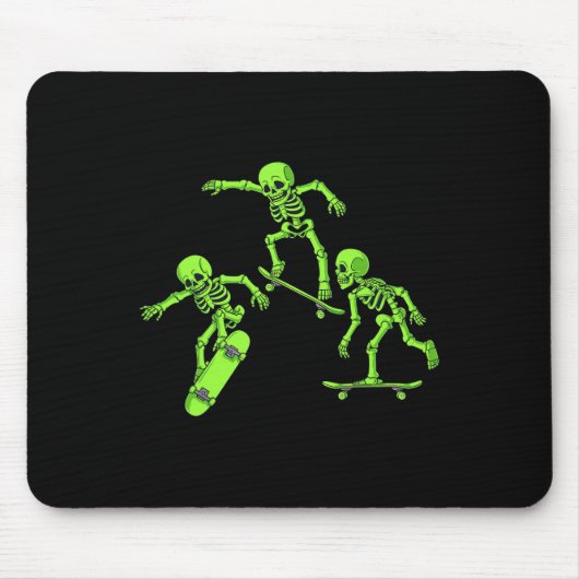 Tapis De Souris Skateboard Skeletons Halloween Sketons Garçons Enf (Devant)