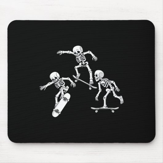 Tapis De Souris Skateboard Skeletons Halloween Sketons Garçons Enf (Devant)