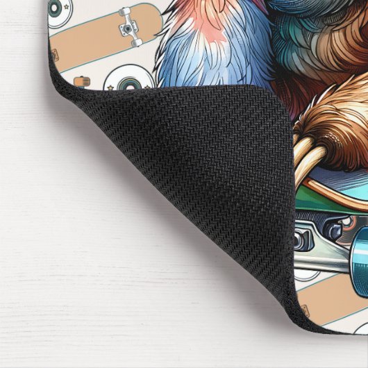 Tapis De Souris Skateboard Sloth Mousepad (Coin)