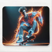 Tapis De Souris Skateboardeur néon (Devant)