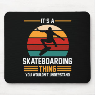 Tapis De Souris Skateboardeur Skateboarding Rétro