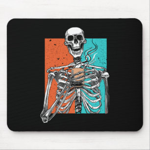 Tapis De Souris Skeleton Boire Café Lover Drôle Halloween Sku