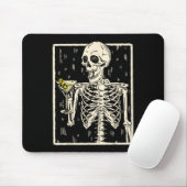 Tapis De Souris Skeleton Boire Martini Tail Retro Halloween Cos (Avec souris)