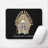 Tapis De Souris Skeleton Bones Throne Fun Halloween Garçons Filles (Avec souris)