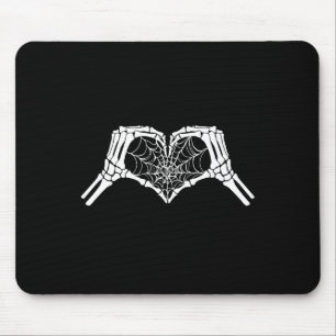 Tapis De Souris Skeleton Coeur mains Spiderweb Halloween Éffrayant