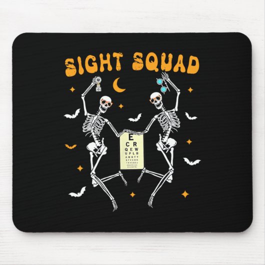 Tapis De Souris Skeleton Dancing Sight Squad Halloween Optométrist (Devant)