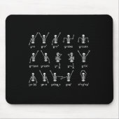 Tapis De Souris Skeleton Danse Chiffres Équation Math Enseignant H (Devant)