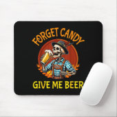 Tapis De Souris Skeleton Drinking Beer Halloween Forget Candy Give (Avec souris)