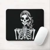 Tapis De Souris Skeleton Drinking Beverage Monochrome Gothic Hallo (Avec souris)