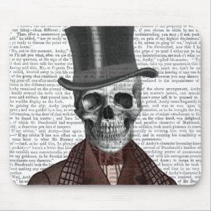 Tapis De Souris Skeleton Gentleman et chapeau supérieur
