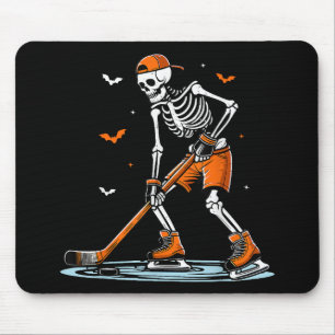Tapis De Souris Skeleton Hockey sur glace Halloween garçons Drôle
