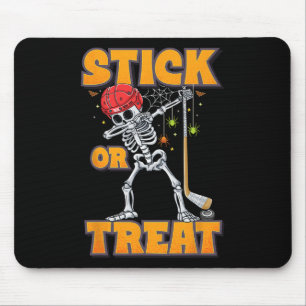Tapis De Souris Skeleton Joueur de hockey sur glace Halloween Cost