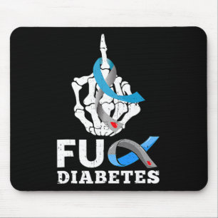 Tapis De Souris Skeleton Main Fck Diabète Blue Ribbon Sensibilisat