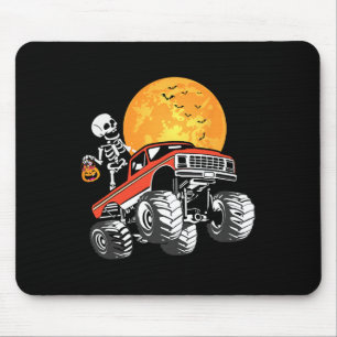 Tapis De Souris Skeleton Monster Truck Halloween Garçons Camion Pu