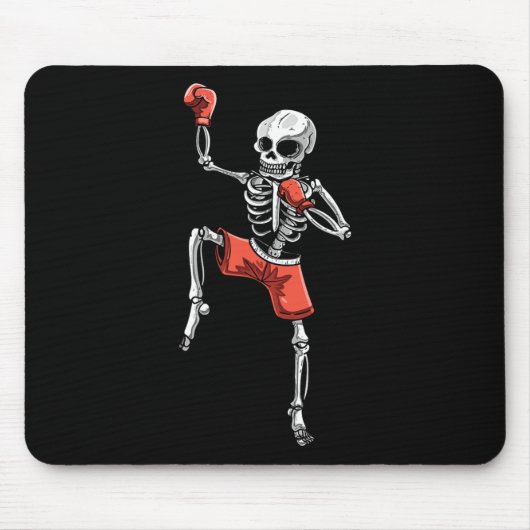 Tapis De Souris Skeleton Muay Thai Halloween Kickboxing Mixed mart (Devant)