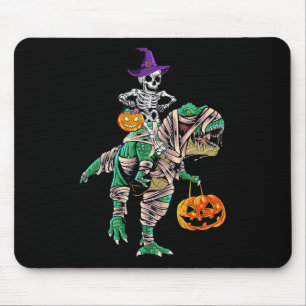 Tapis De Souris Skeleton Mummy Dinosaur T Rex Halloween Pour Les G