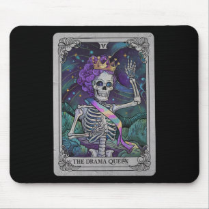 Tapis De Souris Skeleton Queen Tarot Card Gothique Witchy Hallowee