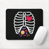 Tapis De Souris Skeleton Rib Cage Funny Halloween Garçons Filles (Avec souris)