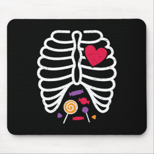 Tapis De Souris Skeleton Rib Cage Funny Halloween Garçons Filles