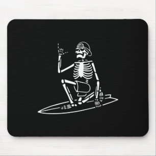 Tapis De Souris Skeleton Surf Lazy Halloween Costume Crâne os