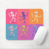 Tapis De Souris Skeletons de danse disco colorés - Mousepad (Avec souris)