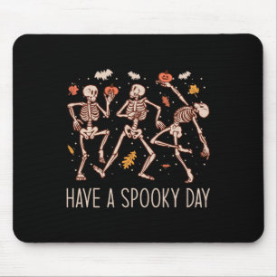 Tapis De Souris Skeletons De Danses Halloween Ont Un Jour Éffrayan
