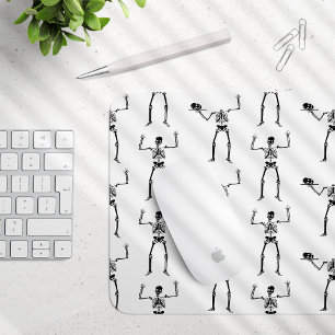 Tapis De Souris Skeletons D'Halloween, Baguette Ou Traite, Boo