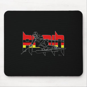 Tapis De Souris Ski Alpin Sport d'hiver Neige descente Slalom Germ