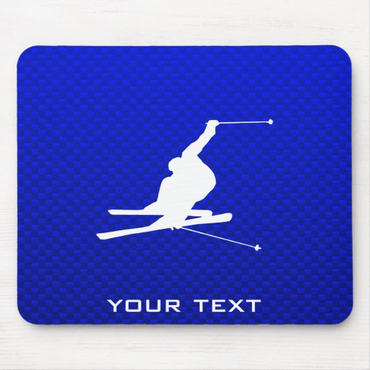 Tapis De Souris Ski bleu de neige (Devant)