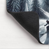 Tapis De Souris Ski de descente au clair de lune (Coin)