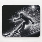 Tapis De Souris Ski De Descente Avec Pistes Légères (Devant)