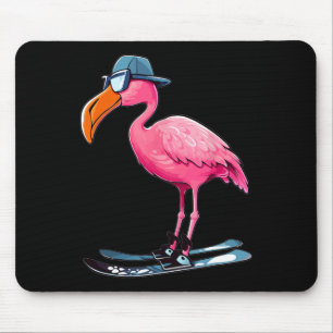Tapis De Souris Ski De Flamant rose Amateur De Ski Ski Pour Hommes