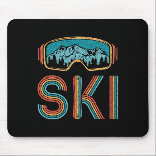 Tapis De Souris Ski de fond Vintage 80s 90s Snowboard skieurs M