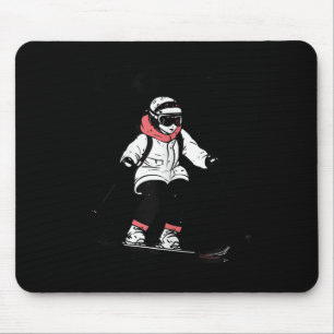 Tapis De Souris Ski Femmes Style Japonais Vacances d'Hiver Ski Ski
