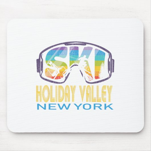 Tapis De Souris Ski Holiday Valley New York Vacances ski (Devant)