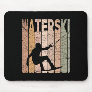 Tapis De Souris Ski nautique vintage ski nautique rétro skieur nau