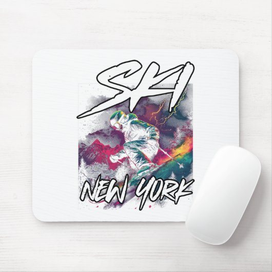 Tapis De Souris Ski New York Downhill Ski Aventure Ski New (Avec souris)