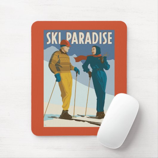 Tapis De Souris Ski Paradise Impression Vintage (Avec souris)