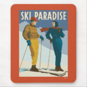 Tapis De Souris Ski Paradise Impression Vintage (Devant)