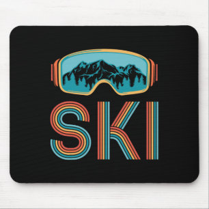 Tapis De Souris Ski Vintage 80s 90s Hiver Ski Hommes