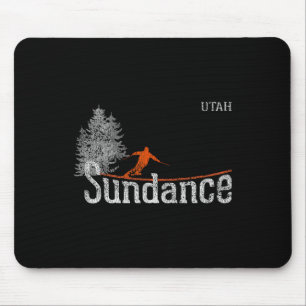 Tapis De Souris Ski vintage à Sundance Utah dans le style des anné