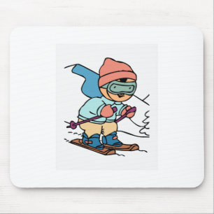 Tapis De Souris Ski vintage amateurs de ski station de ski n