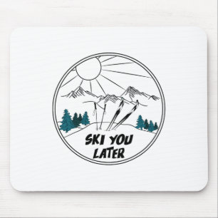 Tapis De Souris Ski Vous Plus Tard Sports D'Hiver Vintage Poudre S