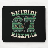 Tapis De Souris Skibidi Rizzmas 67 Six Seven Meme Ugly Christmas F (Devant)