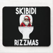 Tapis De Souris Skibidi Rizzmas Funny Toilet Santa Claus Christmas (Devant)