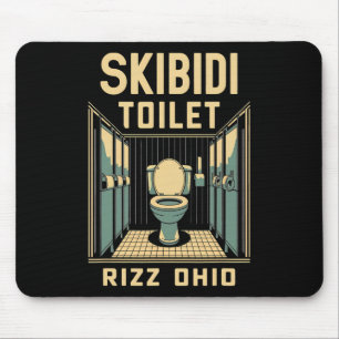 Tapis De Souris Skibidi Toilet Rizz Ohio Amusant Mème Retro Vintag