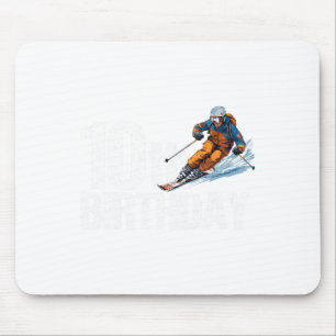 Tapis De Souris Skieur 10e anniversaire Ski garçon fille 10e anniv