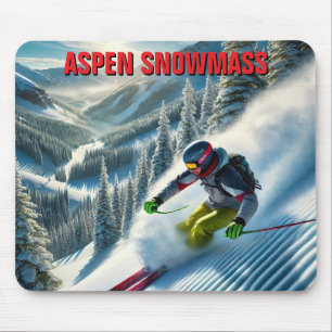 Tapis De Souris Skieur à Aspen Snowmass Skiant