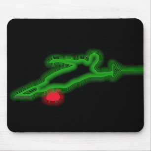 Tapis De Souris Skieur au néon vert Mousepad de l'eau de slalom