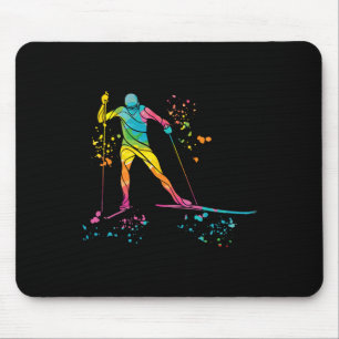 Tapis De Souris Skieur de fond Ski nordique Xc _4